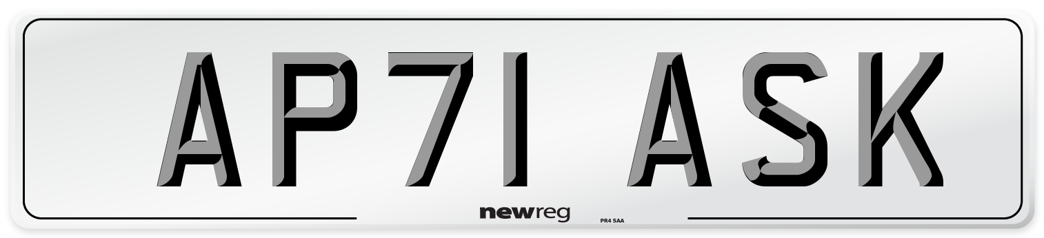 AP71 ASK Number Plate from New Reg